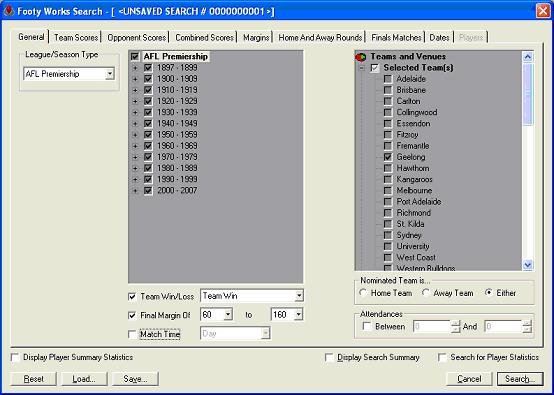 The Match Search Screen
